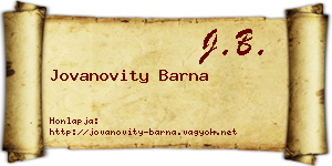 Jovanovity Barna névjegykártya
